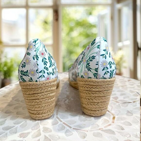 JACK ROGERS  Leather Palmer Woven Jute Espadrille Wedge Sandal White - Picture 10 of 16